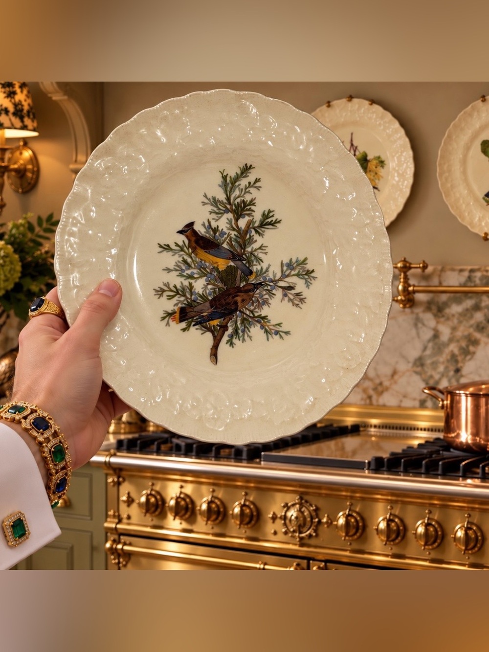 3 PCS Alfred Meakin ENGLAND Fine Art DISPLAY DINNER PLATES Original MCM Vintage